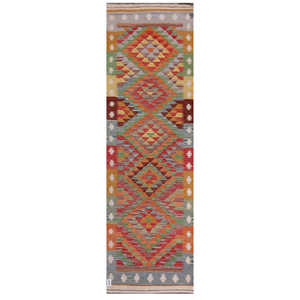 Tapis de couloir Maimana Afghanistan Kilim 292 x 89 cm - Product Image 1