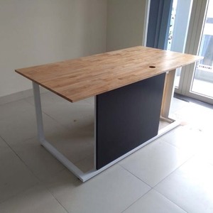 โต๊ะทำงานผู้บริหารร่วมสมัย 80x160 ซม. ไม้ยางพารา ขาเหล็ก-BGD68042 - Product Image 6