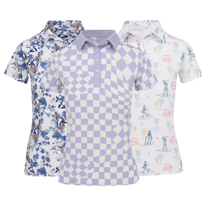 Chemise de sport de golf coupe ajustée à séchage rapide pour femme Sublimation de boutons décontractés de luxe pour Polo Personnalisable du fournisseur de logo personnalisé - Product Image 1
