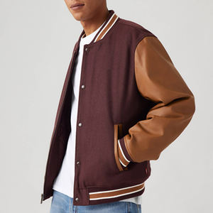 Vestes de baseball en cuir et laine vintage pour hommes, design personnalisé, hiver, vestes de haute qualité pour hommes - Product Image 4