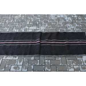 Vintage <b>Runner</b> Rug, 2.1x6.6 ft Turkish Rug, <b>Black</b> Ikat Wool Rug - Product Image 3