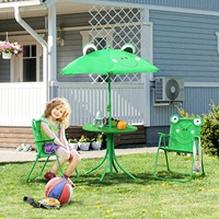 Ensemble de table et chaises pliantes en métal pour enfants, avec parasol, portable, pour camping, plage, pêche, pique-nique, salon