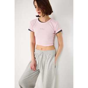 T-shirt court décontracté 100% coton à col rond côtelé - Product Image 1