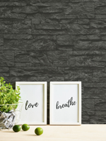 Papier peint vinyle non tissé gris noir aspect pierre, fabriqué en Allemagne, résistant à l'abrasion, motifs géométriques, pour salle de sport, cuisine, salon, hôtel