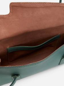 Bolso de Hombro de Cuero Genuino Verde para Mujer, Bolso de Mano Retro con Cremallera de Dos Tonos, Estilo Minimalista y Moderno, Esmeralda, Años 90 - Product Image 5