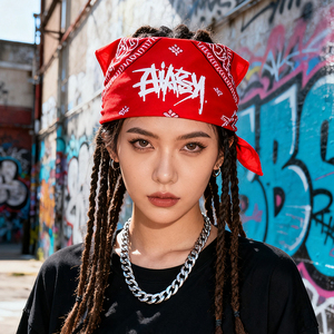 Pañuelo Cuadrado Multifuncional de Nuevo Estilo, Estampado, Transpirable, Ligero, 55*55cm, <span class=keywords><strong>Bandana</strong></span> de Algodón - Product Image 1