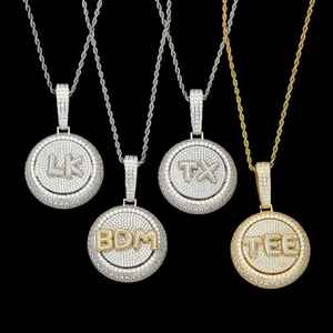 Pendentif Lettres Tendance pour Homme en Moissanite et Diamant, Plaqué Or Rose/Or, Argent 925, Personnalisable, Bijoux Hip Hop Rotatifs - Product Image 5