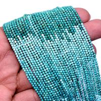 Turquoise bleue naturelle 3mm Micro perles ombragées à facettes 3mm perles de pierres précieuses Turquoise en vrac pour la fabrication de bijoux et de bracelets en vrac