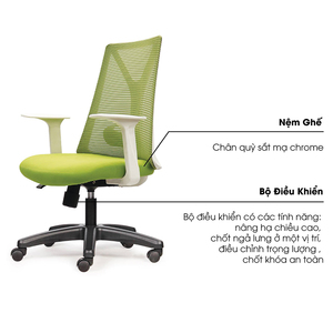 Chaise de bureau ergonomique HOM1087T-01 avec dossier en maille, assise en PU et base en aluminium, pivotante et réglable, pour la maison, l'hôtel et l'hôpital - Product Image 6
