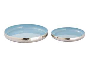 ถาดเสิร์ฟอลูมิเนียมสีน้ำเงินขัดเงาทำด้วยมืออุปกรณ์ครัวที่จำเป็นสำหรับงานปาร์ตี้ชามเคลือบโลหะ (meena) - Product Image 3