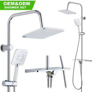 Kit <span class=keywords><strong>de</strong></span> <span class=keywords><strong>douche</strong></span> chromé au design personnalisé, <span class=keywords><strong>colonne</strong></span> <span class=keywords><strong>de</strong></span> <span class=keywords><strong>douche</strong></span> en acier inoxydable avec système <span class=keywords><strong>de</strong></span> économie d'eau <span class=keywords><strong>thermostatique</strong></span> réglable - Product Image 1