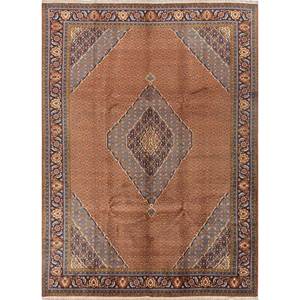 พรมขนสัตว์ถักมือสีน้ำเงิน Aalam รุ่น Pae-5569 ขนาด 9x12 ฟุต ลายเหรียญสี่เหลี่ยม สำหรับตกแต่งห้องนั่งเล่นหรือทางเดิน - Product Image 1
