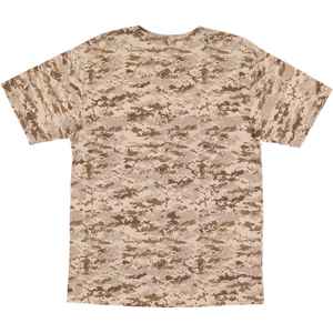 Youth Sand <b>Woodland</b> Camo T-Shirt 100% Cotton Crew Neck Short Sleeve Camouflage Tee Durable & Breathable Outdoor Shirt - Product Image 2