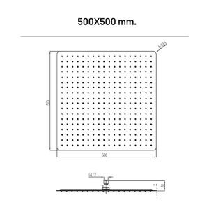 2mm di spessore in acciaio inox testa doccia quadrata 500x500mm dimensione confezione singola per doccia accessori - Product Image 6