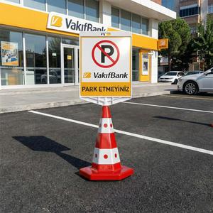 Vakfbank Logo Double-Sided Printed Traffic Cone Set Roadway Safety & Traffic Barrier Product - Product Image 2