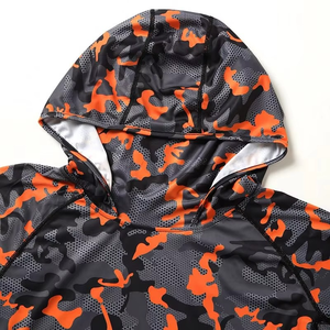 Chemise à manches longues camouflage pour homme, coupe ajustée, protection contre les éruptions cutanées, avec protection solaire SPF50 et protection UV, vêtements de pêche imperméables à capuche - Product Image 5