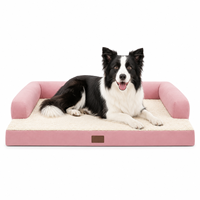 Lit pour chien et chat en velours personnalisé avec mousse à mémoire de forme, support orthopédique, grand canapé-lit pour animaux de compagnie, OEM ODM, vente en gros, fournisseur de marques privées