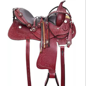 ชุดอานม้าหนังแท้คุณภาพระดับพรีเมี่ยมสำหรับความทนทานแบบตะวันตกและของจำเป็นสำหรับการขี่ม้าแข่งรถภาษาอังกฤษ - Product Image 1