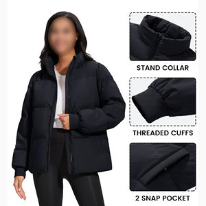 Chaqueta acolchada de primera calidad para mujer, chaqueta acolchada de invierno con cuello alto para brindar calidez y comodidad durante el clima frío para exteriores - Product Image 3