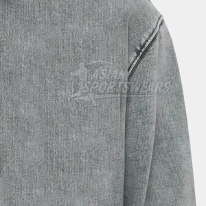 เสื้อฮู้ดดี้ผู้ชายคุณภาพสูงสไตล์สตรีทแวร์ ล้างสีแบบแอซิดวอช ทรงโอเวอร์ไซส์ เสื้อฮู้ดดี้ล้างสีแบบแอซิดวอชสำหรับผู้ชาย - Product Image 4