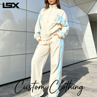 Ensemble coupe-vent femme 2026 personnalisé avec logo, blocs de couleur, broderie de haute qualité, veste de course zippée ample et pantalon de jogging, ensemble 2 pièces