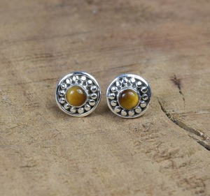 ต่างหูสำหรับผู้หญิงและเด็กผู้หญิงพลอยตาเสือ925เงินสเตอริงแข็งดีไซน์ดีที่สุดสำหรับงานแต่งงานต่างหูเม็ดเดี่ยว - Product Image 2