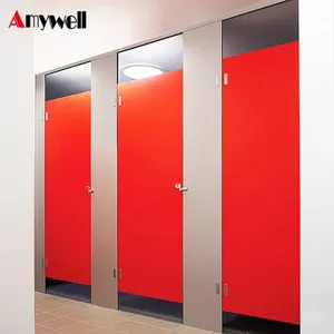 Amywell 12mm solid core fireproof hpl phenolic toilet partition