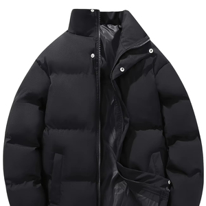 Chaqueta acolchada de estilo callejero para hombre, de alta calidad, hecha a medida, de gran tamaño, con cremallera, acolchada, cálida, tela de lona con burbujas, cuello levantado - Product Image 1