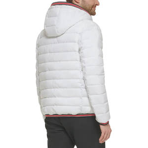 Veste matelassée épaisse réversible coupe-vent personnalisée pour homme, taille plus, hiver, col à capuche, tissu en toile, logo sur le devant - Product Image 2