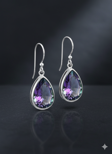 Huyền bí Topaz đá quý trang sức cho phụ nữ bạc boho phong cách Bông tai trang sức 925 sterling bạc xu hướng handmade Bông tai Quà Tặng - Product Image 2