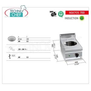 Cuisinière électrique à 1 plaque à induction, Wok Top, Kw.3.5 - Product Image 3