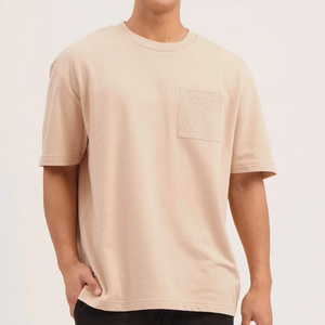 เสื้อยืดผู้ชายมีกระเป๋าผ้าฝ้าย100% ทำจากโรงงานผลิตที่มีบริการ OEM ที่ยอดเยี่ยม - Product Image 2