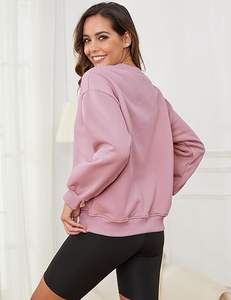 2025 nuevo diseño de mujer Casual cuello redondo pulóver sudadera Invierno Polar Sherpa forrado logotipo personalizado para otoño - Product Image 3