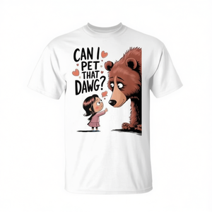 Simpatica maglietta promozionale con stampa 'Can I Pet That Dawg' - Product Image 2