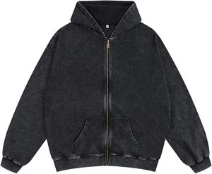 Men's New Fashion Street Wear Custom Logo Halloween Oversized <b>Hoodie</b> with <b>Skeleton</b> Thick Rhinestone Embroidered Zip-up Hoodies - Product Image 6