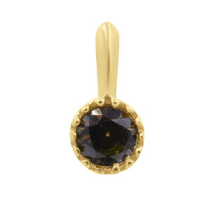 Colgante de Plata de Ley 925 con Circonita Cúbica Verde Redonda, Chapado en Oro y Rodio, para la Creación de Joyas y Collares - Product Image 2