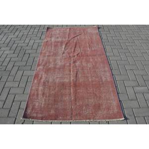 Alfombra turca Vintage de 3,6x6,6 pies de lana roja tejido plano respaldo de látex 10mm de espesor Patchwork Rectangular pasillo rompecabezas diseño 3D - Product Image 1
