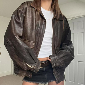 Chaqueta de Cuero Genuino para Mujer de Primera Calidad, Estilo Casual, Corte Entallado, Chaquetas de Cuero Originales, Chaqueta de Cuero de Moda para Mujer - Product Image 1