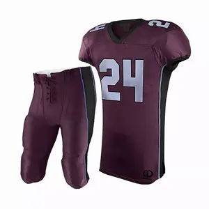Uniforme de football américain personnalisable de haute qualité, maillot et pantalon, design personnalisé, respirant, 100% polyester, manches courtes pour équipe - Product Image 4