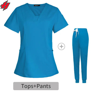 Uniformes Scrub de alta calidad, suministro de fábrica, venta al por mayor, conjunto de Spandex para mujeres, uniformes de enfermera, nuevos uniformes de trabajo para Hospital - Product Image 4