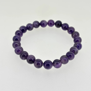 Pulsera Ajustable de Lujo de Plata de Ley 925 con Cuentas Ovaladas de Cabujón de Amatista de 8 mm, Regalo para Fiesta, Color Morado - Product Image 1