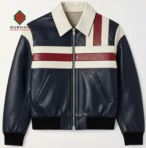 Blouson aviateur en cuir de mouton coloré fait main pour homme |   Manteau d'aviateur pour homme |   Vêtements d'extérieur classiques pour l'hiver |   Cadeau pour lui - Product Image 1