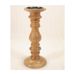 <b>Large</b> Size Solid Wood Pillar <b>Candle</b> Holder for Home Living Room Table Top Decoration Use Solid Wood Pillar Holder - Product Image 1