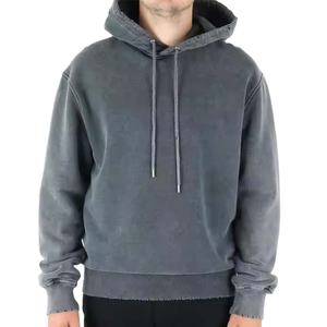 Nouveau design – Sweat à capuche zippé pour homme, 420 GSM, effet délavé vintage, 100 % coton, coupe oversize, style streetwear brodé et déchiré - Product Image 1