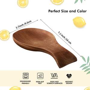 Repose-cuillère pour cuisinière Support en bambou pour spatule Repose-cuillère en bois pour comptoir de cuisine Porte-cuillère pour dessus de cuisinière ou comptoir - Product Image 3