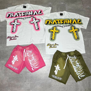 Ensemble de jogging vintage personnalisé pour homme, short délavé au soleil, respirant, coupe-vent, pour l'été, couleurs et tailles personnalisées, haute qualité - Product Image 4