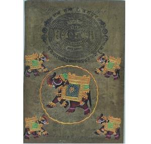 Œuvre d'art élégante peinte à la main sur papier ancien avec un style minimaliste moderne, peinture murale - Product Image 6