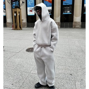 Survêtement en molleton technique surdimensionné personnalisé pour hommes poids lourd 500 GSM sweat à capuche en coton et pantalon de survêtement évasé ensemble survêtement 100% coton - Product Image 6