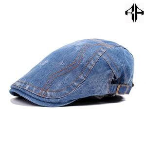 Alta calidad estilo callejero nueva moda de cuatro estaciones versión en blanco sombrero de mezclilla hombres mujeres boina clásica primavera otoño sombrero de hiedra británica - Product Image 4
