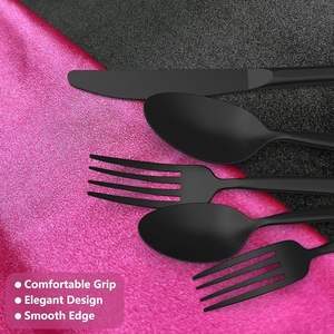 Ensemble de couverts en acier inoxydable de qualité supérieure résistant à la rouille durable passe au lave-vaisselle couverts en métal élégants pour les restaurants de mariage - Product Image 6